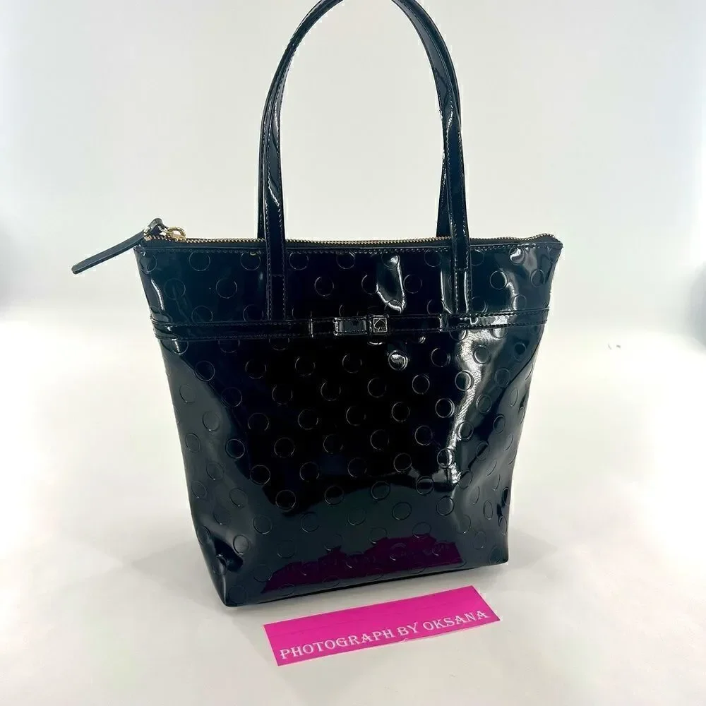 KATE SPADE NEW YORKCamellia Street Jeralyn Vinyl Tote Black/Gold